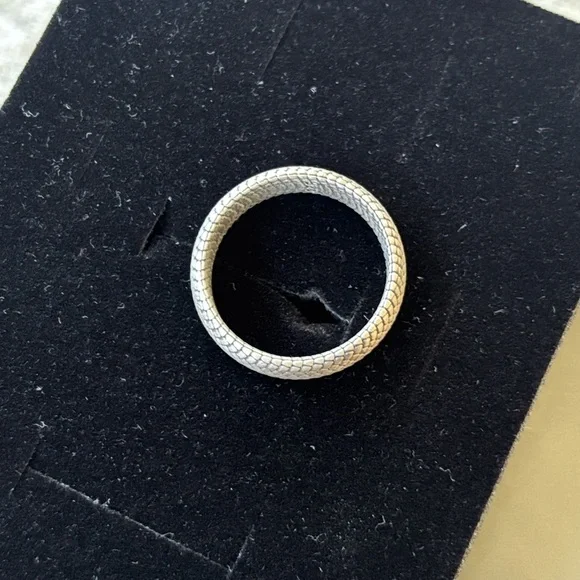 Brand New Sterling Silver 925 Snakeskin Wedding Band Ring Handcrafted Minimalist
